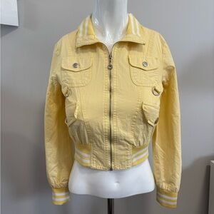 Pastel Yellow Vintage Bomber Jacket